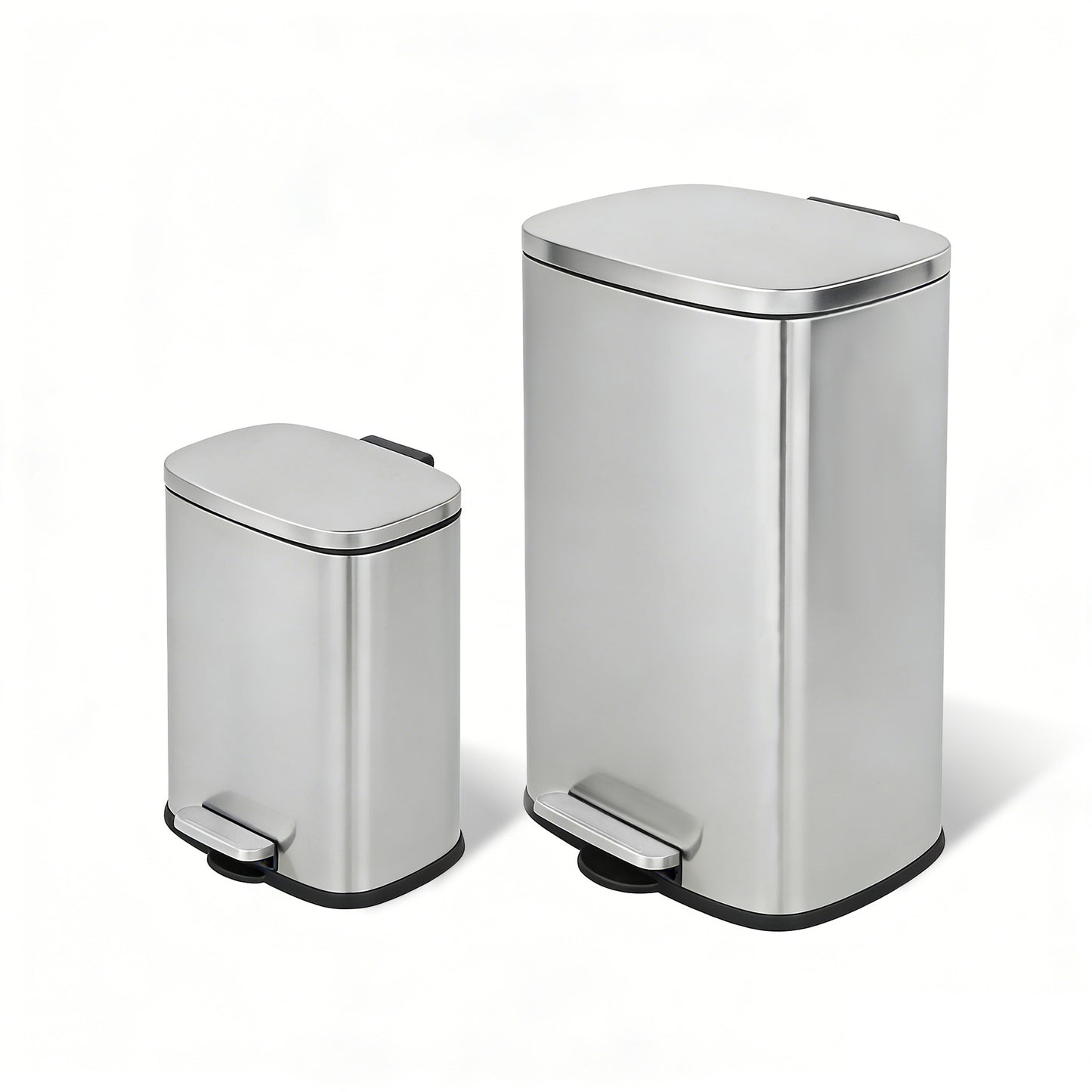 Innovaze 13 +2.1 Gal./50+8 Liter Oval Shape Stainless Steel Step-on Trash Can for Kitchen and Bathroom