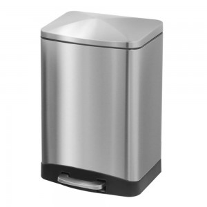 Small (3L -12L)-Innovaze USA-3.2 Gal./ 12 Liter fingerprint free brushed stainless steel rectangular step-on bathroom and office trash can