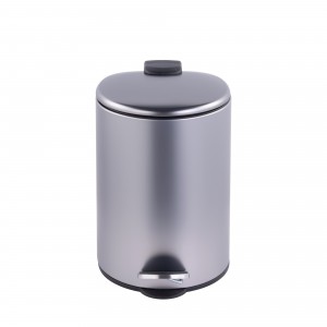 Semi Round series-Innovaze USA-1.8 5Gal./7 Liter Semi Round Step-on Trash Can for Bathroom and Office with Black Nickel Metallic Painting