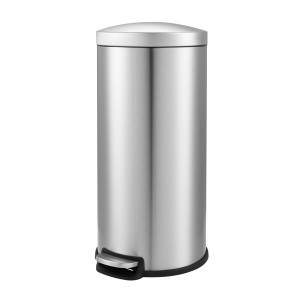 Medium (15L-30L)-Innovaze USA-8 Gal./30 Liter Stainless Steel Round Step-on Trash Can for Kitchen