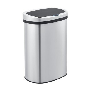 Large (40L-50L)-Innovaze USA-13 Gallon Stainless Steel Oval Kitchen Motion Sensor Trash Can