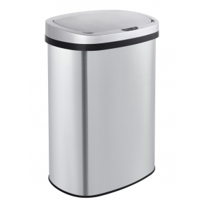 Oval series-Innovaze USA-Innovaze 15.6 Gal./60 Liter Stainless Steel Oval Motion Sensor Trash Can for Kitchen