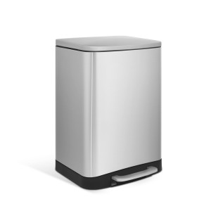 Small (3L -12L)-Innovaze USA-1.6 Gal./ 6 Liter fingerprint free brushed stainless steel rectangular step-on bathroom and office trash can
