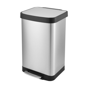 Extra Large (55L and up)-Innovaze USA-14.5 Gal./55 Liter Rectangle Step-On Stainless Steel Trash Can for Kitchen