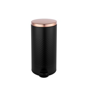 Collections-Innovaze USA-8 Gal./30 Liter Black Color Round Shape Step-on Trash Can with Diamond body design for Kitchen