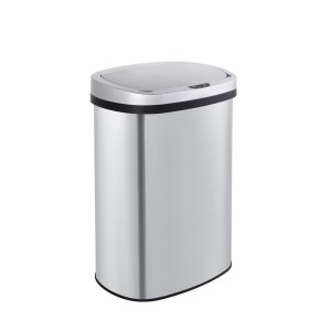 Oval series-Innovaze USA-13 Gallon Stainless Steel Oval Kitchen Motion Sensor Trash Can