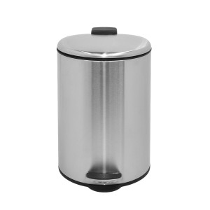 Semi Round series-Innovaze USA-1.85 Gal./7 Liter Semi Round Brushed Step-on Trash Can for Bathroom and Office