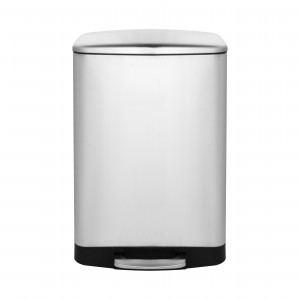 Collections-Innovaze USA-13 Gal./50 Liter Stainless Steel Rectangular Step-on Trash Can for Kitchen