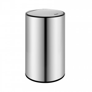Shop-Innovaze USA-2.6 Gal./10 Liter Stainless Steel Round Motion Sensor Trash Can for Bathroom and Office