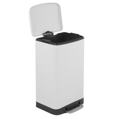 Innovaze 11 Gallon/40 Liter Stainless Steel Rectangular Step-on Trash Can for Kitchen
