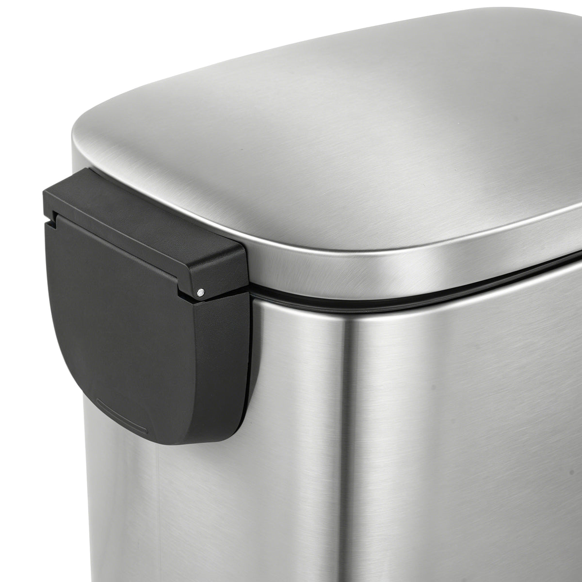 Innovaze 13 Gallon/50 Liter Slim Stainless Steel Step-on Trash Can for Kitchen Laundry Room, Silver