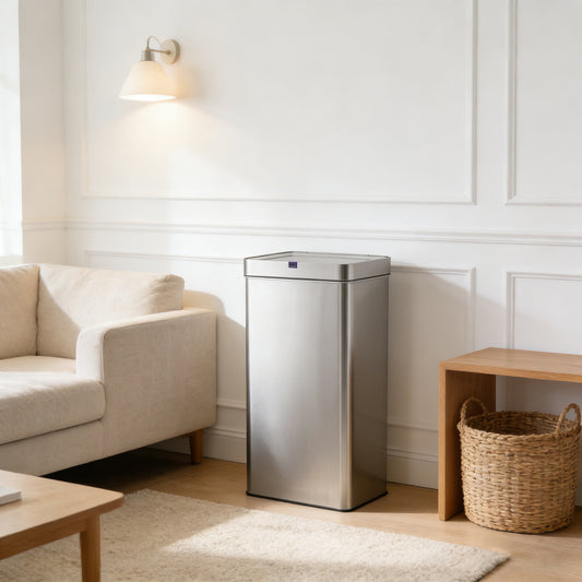 Innovaze 18 Gallon Stainless Steel Rectangular Motion Sensor Trash Can for Kitchen