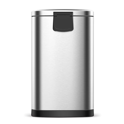 Innovaze 10.6 Gallon/40 Liter Stainless Steel Step Trash Can, Space-Saving Semi-Round Kitchen Trash Can, Silver