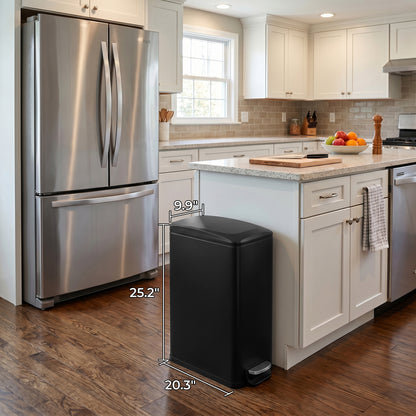 Innovaze 11.9 Gal./ 45 Liter Slim Stainless-Steel-Made Step-on kitchen Trash Can (Matt Black)