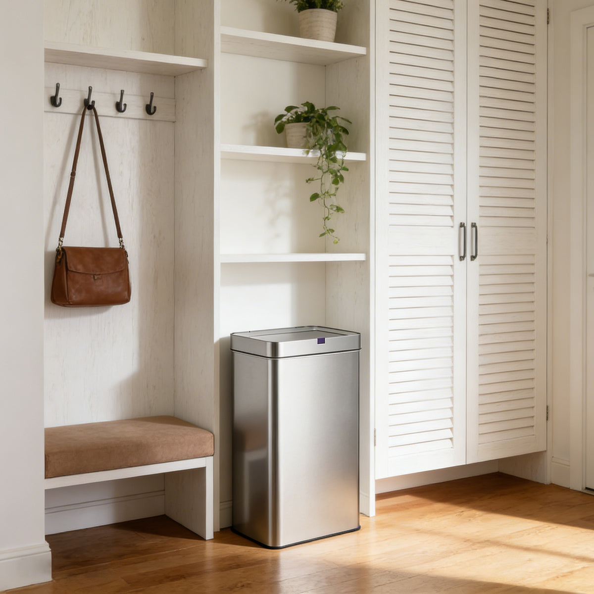 Innovaze 18 Gallon Stainless Steel Rectangular Motion Sensor Trash Can for Kitchen