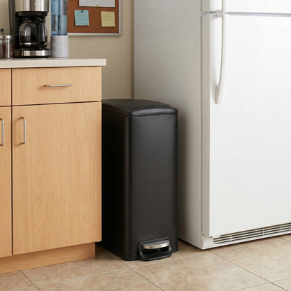 Innovaze 11.9 Gal./ 45 Liter Slim Stainless-Steel-Made Step-on kitchen Trash Can (Matt Black)