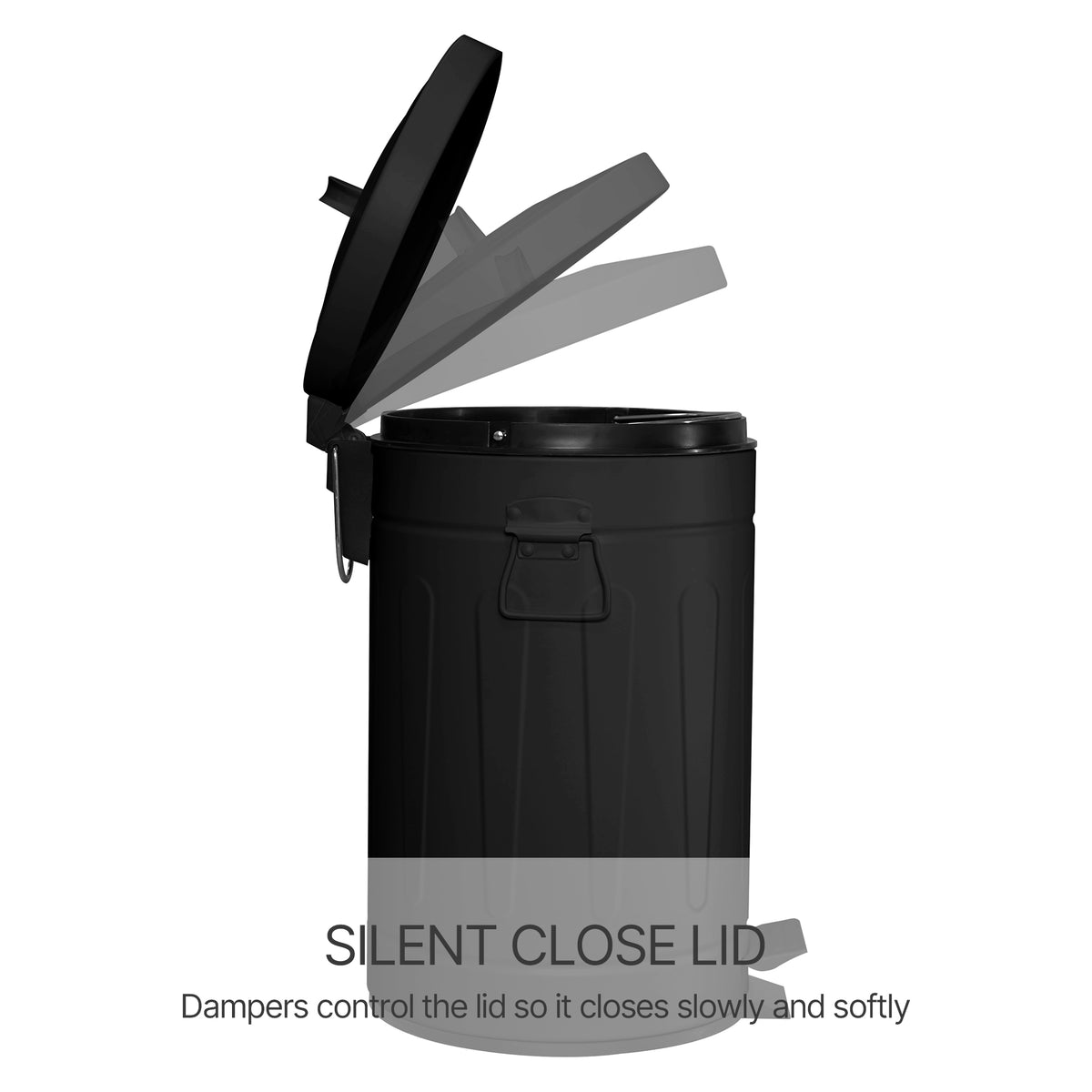 Innovaze 3.2 Gallon and 0.8 Gallon Round Step Bathroom and Office Black Metal Trash Can Set，Black