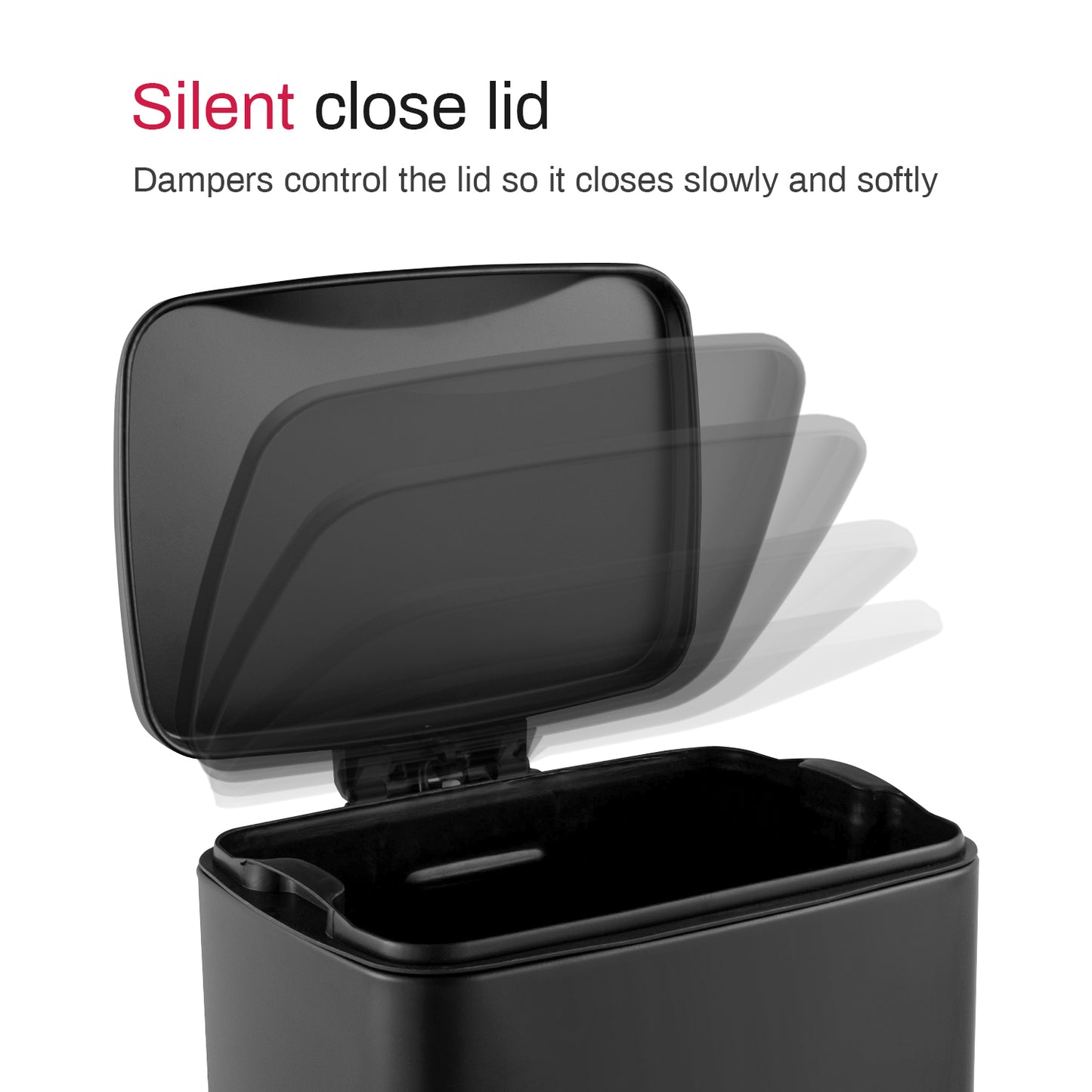 Innovaze Innovaze 8 Gal./30 Liter Rectangular step-on Trash Can for kitchen, Matt Black