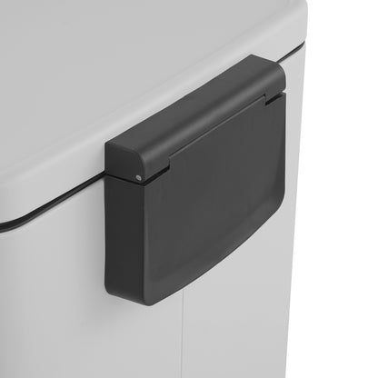 Innovaze 13 Gallon/50 Liter Rectangular Stainless Steel Step-on Trash Can for Kitchen, Matte White