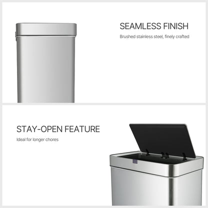 Innovaze 21 Gallon / 80 Liter Stainless Steel Touchless Motion Sensor Trash Can for Kitchen, Silver