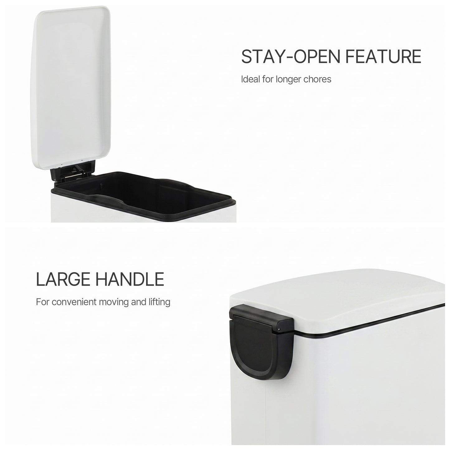Innovaze 11.9 Gal./ 45 Liter Slim Stainless-Steel-Made Step-on kitchen Trash Can (Matt White)