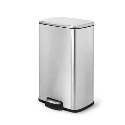 Innovaze 1.3 gal./5 Liter Stainless Steel Rectangular Trash Can, Step-on Trash Can for Bathroom, Bedroom and Office, Silver