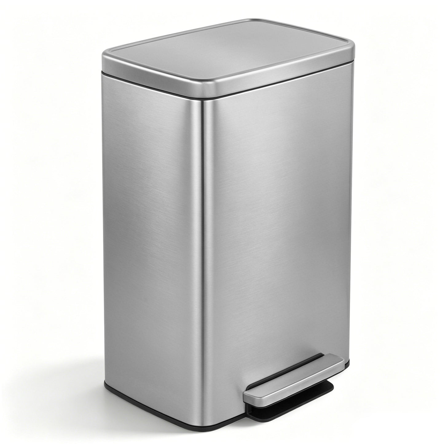 Innovaze 13 Gallon/50 Liter Rectangular Stainless Steel Step-on Trash Can for Kitchen