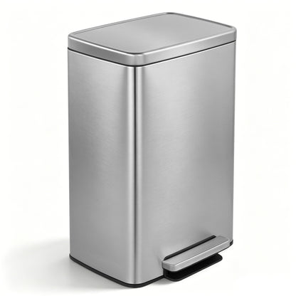 Innovaze 13 Gallon/50 Liter Rectangular Stainless Steel Step-on Trash Can for Kitchen