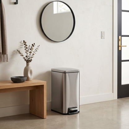 Innovaze Two 1.6 Gallon/6 Liter Rectangular Step-on Trash Can Set for Bathroom and Office