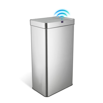 Innovaze 18 Gallon Stainless Steel Rectangular Motion Sensor Trash Can for Kitchen