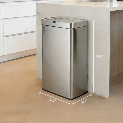 Innovaze 18 Gallon Stainless Steel Rectangular Motion Sensor Trash Can for Kitchen