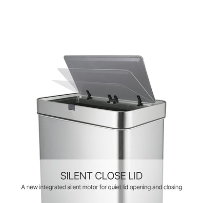 Innovaze 18 Gallon Stainless Steel Rectangular Motion Sensor Trash Can for Kitchen