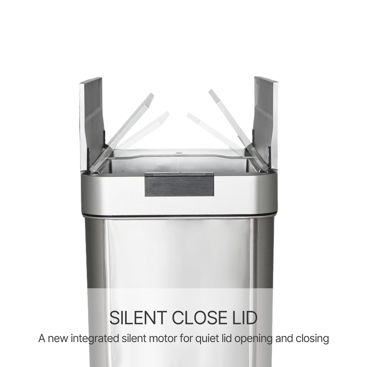 Innovaze 16 Gallon Stainless Steel Slim Motion Sensor Trash Can with Plastic Butterfly Lid, Includes 26 Trash Bags, Silver